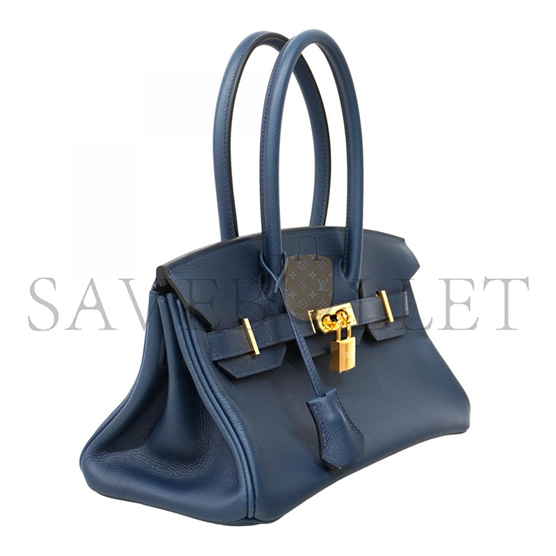 HERMÈS BIRKIN 29 EVERCOLOR SHOULDER BAG BLUE INDIGO (29*18*14cm)